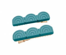 2 grampos de cabelo Tri Rainbow Sky Blue