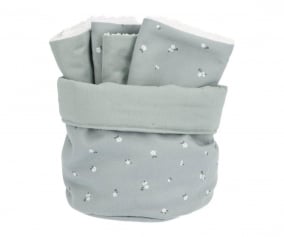 Basket with Personalized Petite Fleur Vert Drool Bib