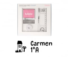 Timbro per tessuti Personalizzato Fairy House + Nastro Capi Scuri