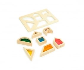 Puzzle avec blocs de couleurs translucides
