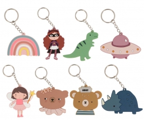 Pack com 24 chaveiros de silicone