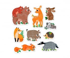 Quebra-cabea progressivo de animais da floresta