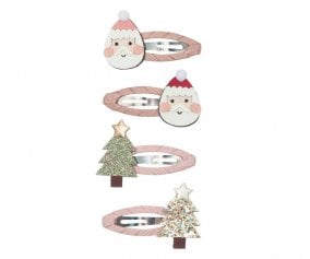 4 clipes de cabelo Christmas Tree & Santa Claus