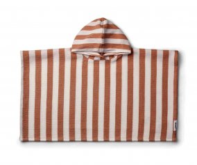 Poncho Paco Stripes White / Tuscany Rose