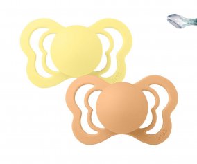 2 chupetas de silicone BIBS Couture Desert Sand/Sunshine