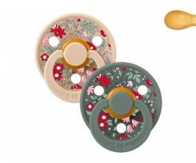2 BIBS Colour Pacifiers Symmetrical Liberty Chamomile Lawn Vanilla/Pine