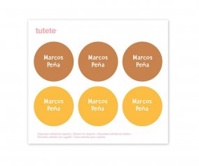 6 adesivos redondos para objetos Yellow
