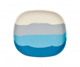 Plate with Suction Color Splash Desert Teal Ombre
