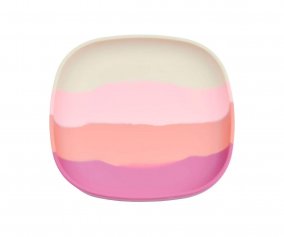 Plate with Suction Cup Color Splash Mauve Rose Ombre