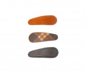 3 Storm Plaid Snap Hair Clips