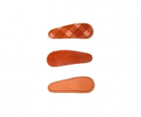 3 Snap Hair Clips Sunset Gingham