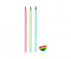 Set de Crayons Arc-en-ciel avec Gomme