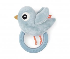 Anneau de Dentition et Hochet Birdee Blue