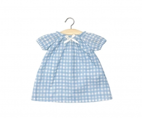 Sabrina Gingham Blue Dress for 28 cm Soft Doll