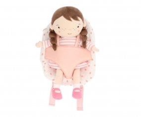 Mueca Lola con Mochila Strawberries Blanca