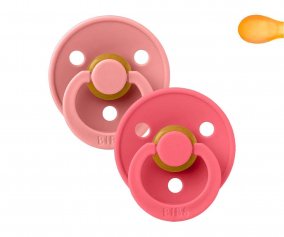 2 Sucettes BIBS, Colour Symtric Dusty Pink/Coral