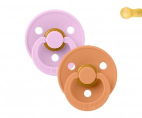 2 Sucettes BIBS Colour Round Violet Sky/Pumpkin