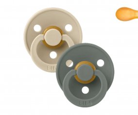 2 Sucettes BIBS Colour Simtric Vanille/Pin