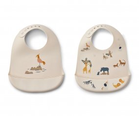 2 Baberos Silicona Tilda All Together / Sandy