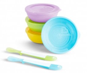 Pack de 4 Bols Pastel  avec Couvercles et Cuillres Love-a-Bowl