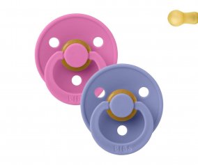 2 Sucettes Rondes BIBS Color Bubblegum/Peri