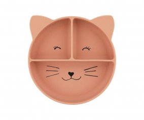 Assiette en Silicone  3 Compartiments avec Ventouse Mr. Cat
