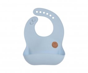 Babero Silicona Happy Smile Blue