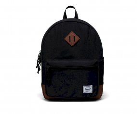 Herschel Heritage Kids Backpack Black/Saddle Brown Personalised