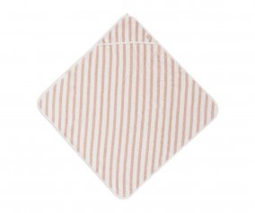 Cape de bain  rayures GOTS Wild Rose Personnalisable