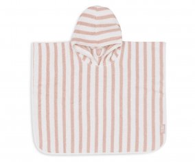 Poncho de bain Terry  rayures GOTS Wild Rose