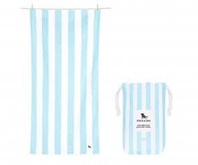 Toalha de praia L Microfibra Cabana Azul Pastel Personalizvel