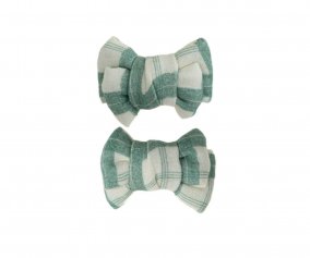 2 Pinzas para Pelo con Lazo de Coleta Fern Plaid