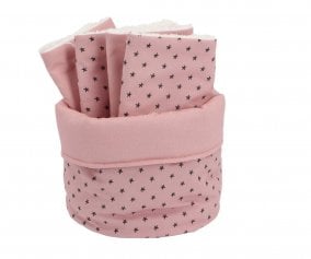 Basket with Mini Star Pink Bib Personalizable