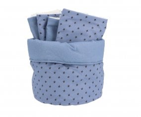 Basket with Mini Star Blue Personalizable Teether Bibs