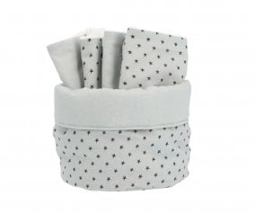Basket with Personalized Mini Star Grey Dribble Bib