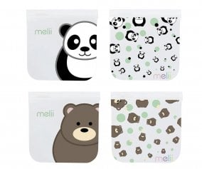 4 Bolsas Reutilizables Panda + Bear