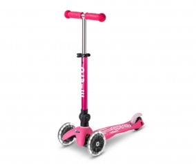 Patinete Plegable Mini Micro Deluxe Rosa Luces LED