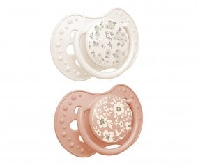 2 Chupetes Dinmicos Lovi Blossom Crema/Coral