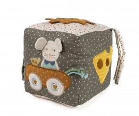 Cubo Blandito de Actividades Sonajero Poppy Musgo
