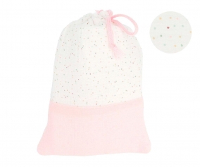 Bolsa Merienda Rainbow Dots Rosa Personalizable