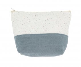 Children's Toiletry Bag Rainbow Dots Blue Personalised