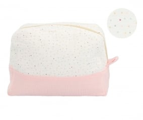 Necessaire  rosa grande e personalizvel Rainbow Dots 