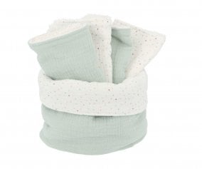 Cesta con Secababitas Rainbow Dots Verde Personalizable