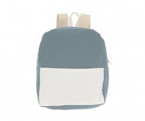 Rainbow Dots Blue Personalised Backpack