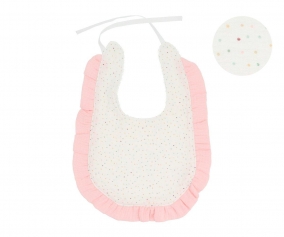 Babero de algodo Folho Personalizvel Dots Rosa