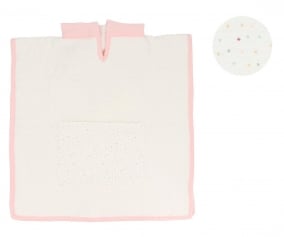 Poncho Rainbow Dots Rosa Personalizable