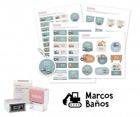 Sello Personalizado Excavadora + Combinado Termo y Pegatinas Trucks