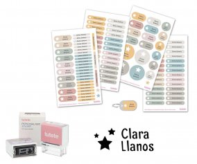 Sello Personalizado Estrellas + Combinado Termo y Pegatinas Pastel Nordic Estrella