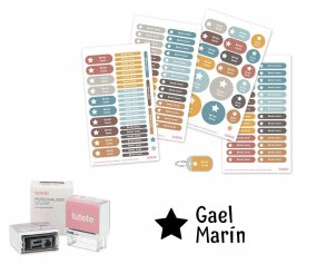 Sello Personalizado Gran Estrella + Combinado Termo y Pegatinas Retro Nordic Estrella