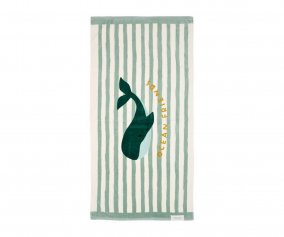 Toalla de Playa SeaShells y Rayas Surf Green Personalizable